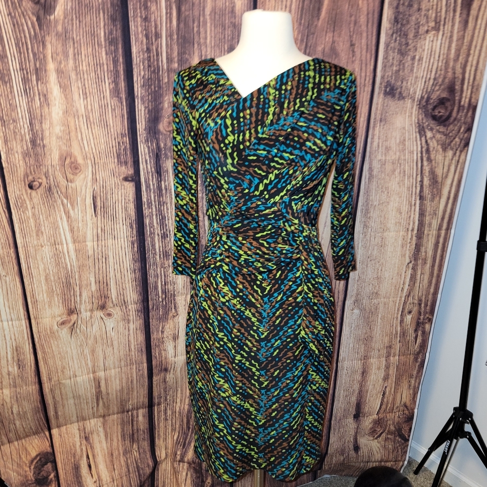 David Meister Dress Size 2 Multicolor